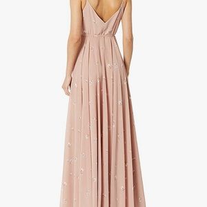 Jenny Yoo Women's James V Neck Spaghetti Strap Wrap Ditsy Floral Printed Gown.